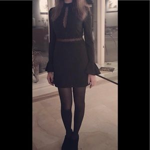 Sexy Black Mock Neck Mini Dress 4